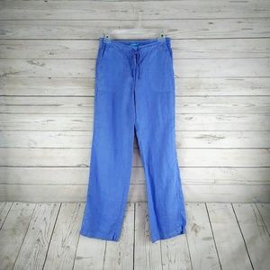 J.Mclaughlin Blue Linen Drawnstring pants